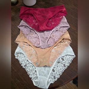 Lace Trim Women's Panties - Set of 4 Size 1x NWOT